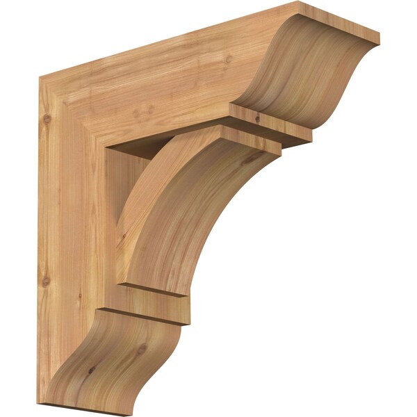 Ekena Millwork Thorton Traditional Smooth Bracket w/ Offset Brace, Western Red Cedar, 7 1/2"W x 20"D x 20"H BKT0806X20X20THR01SWR - main